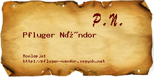 Pfluger Nándor névjegykártya